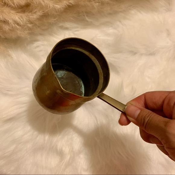 2 Piece Set Gold Brass Vase and Cup Ladle Handle - Picture 8 of 9